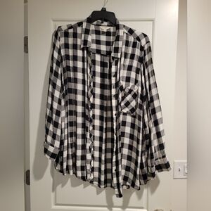 Terra and Sky plus size 4x plaid button down